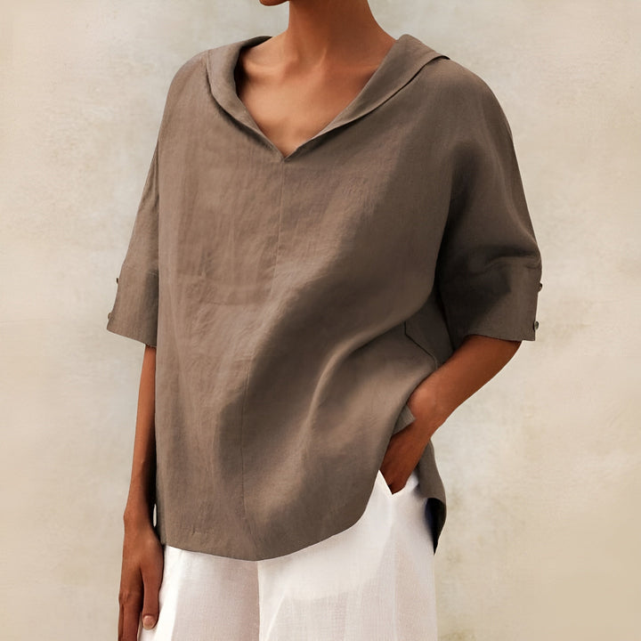 Lucilla | Blusa in lino dalla linea ampia