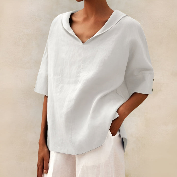 Lucilla | Blusa in lino dalla linea ampia