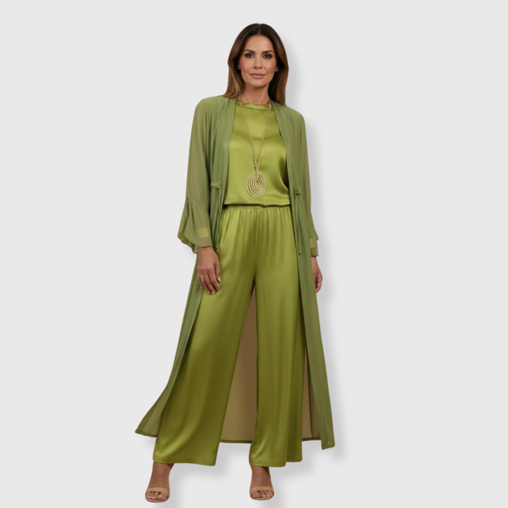 Norma | Completo coordinato con cardigan e pantalone ampio