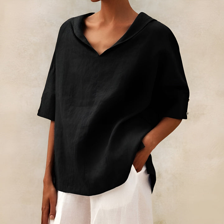 Lucilla | Blusa in lino dalla linea ampia