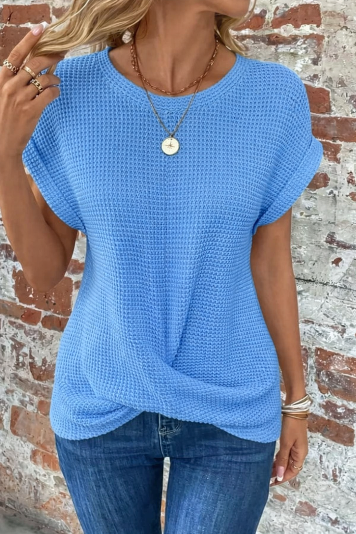 Cleofe | Top a maniche corte con nodo