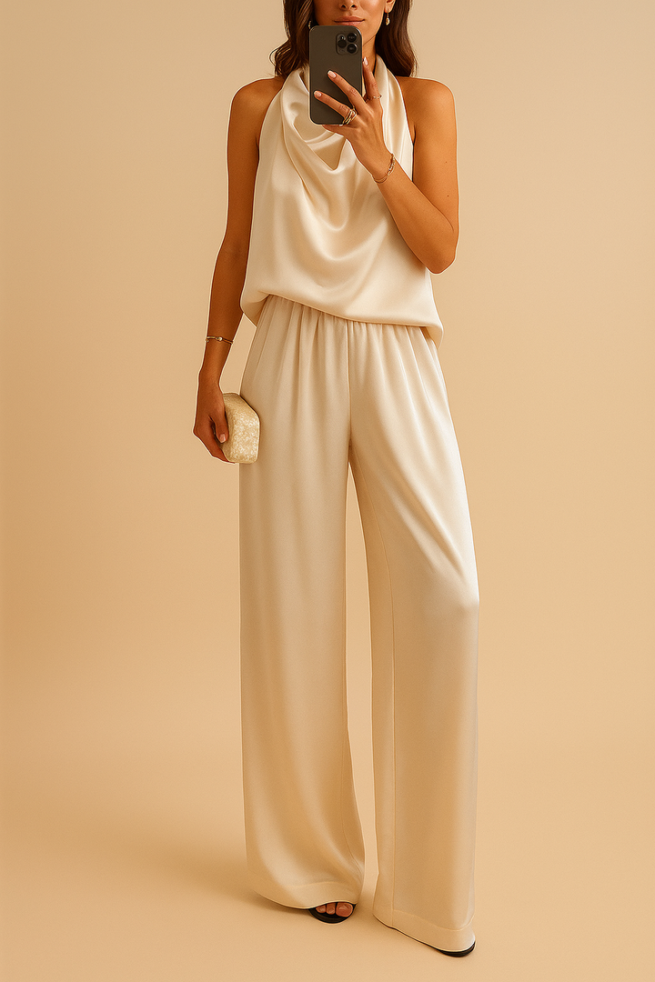 Serena | Completo in raso giacca e pantalone