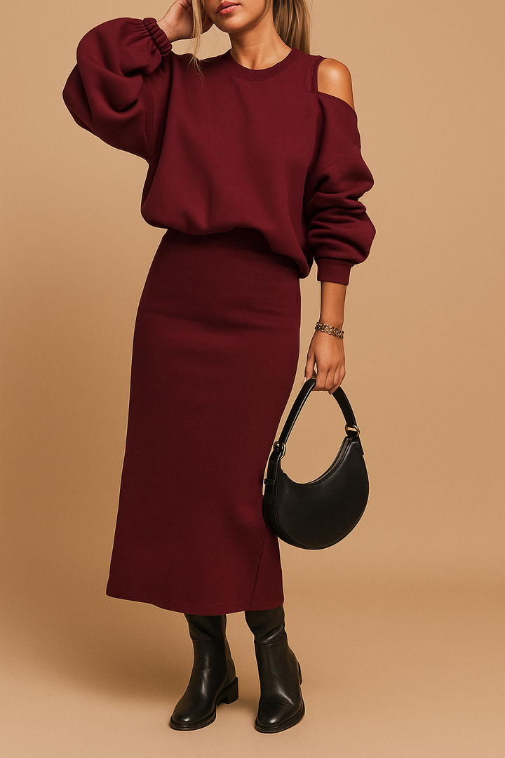Federica | Completo con maglione e abito senza maniche