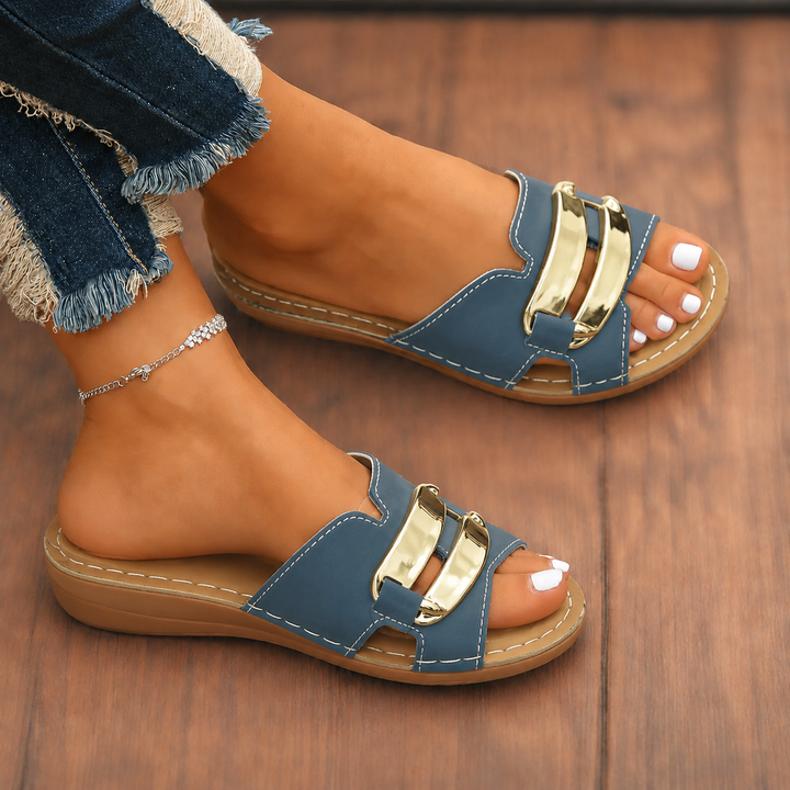 Velia | Sandali slide con fibbia