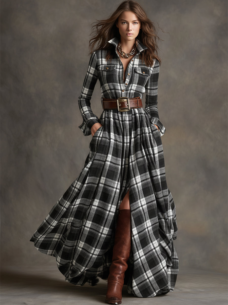 Sara | Abito camicia con gonna svasata