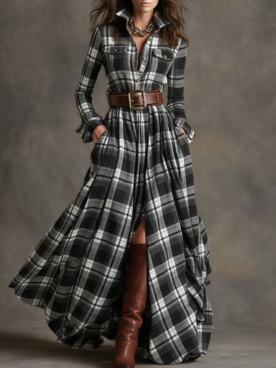 Sara | Abito camicia con gonna svasata