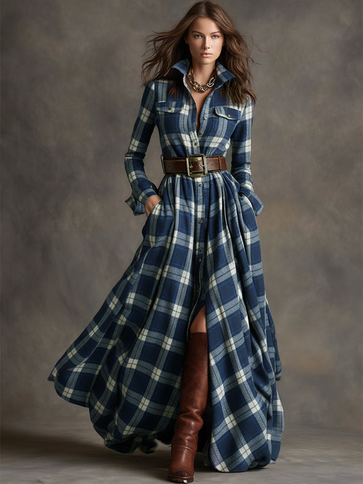 Sara | Abito camicia con gonna svasata
