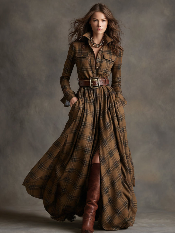Sara | Abito camicia con gonna svasata