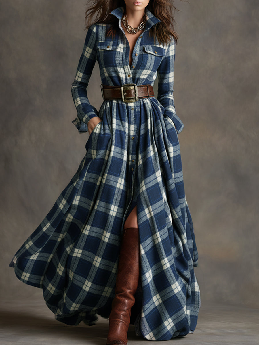 Sara | Abito camicia con gonna svasata