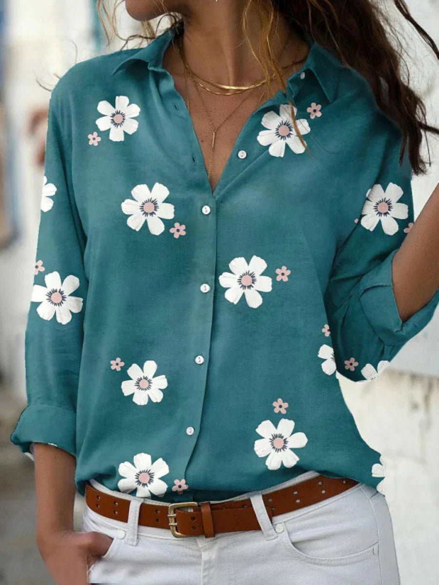 Albachiara | Blusa floreale con colletto