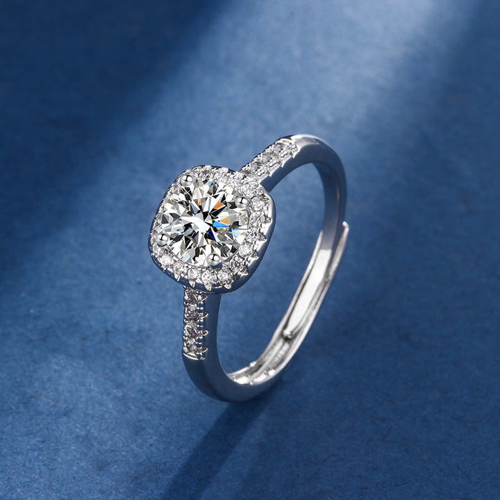 Esclusivo set di gioielli quadrati Aria Radiant in oro bianco