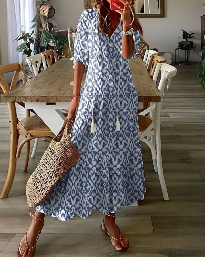 Enrica | Abito lungo boho floreale