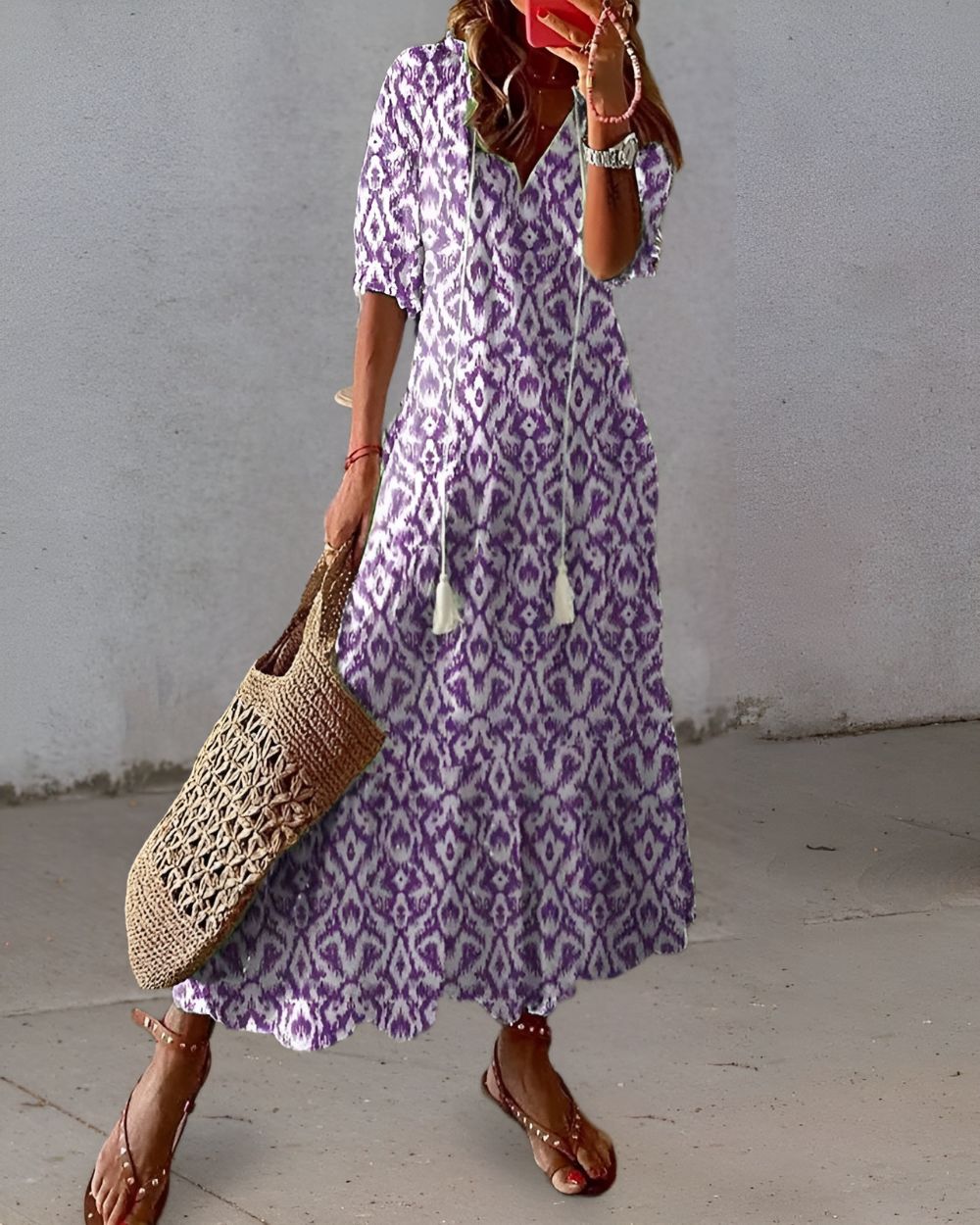 Enrica | Abito lungo boho floreale