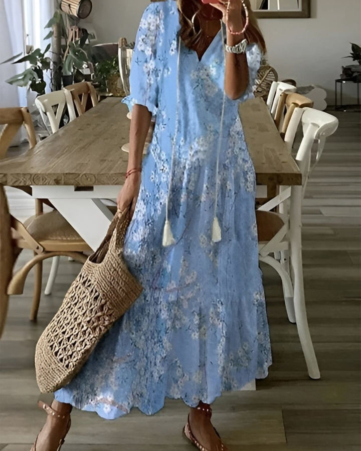 Enrica | Abito lungo boho floreale