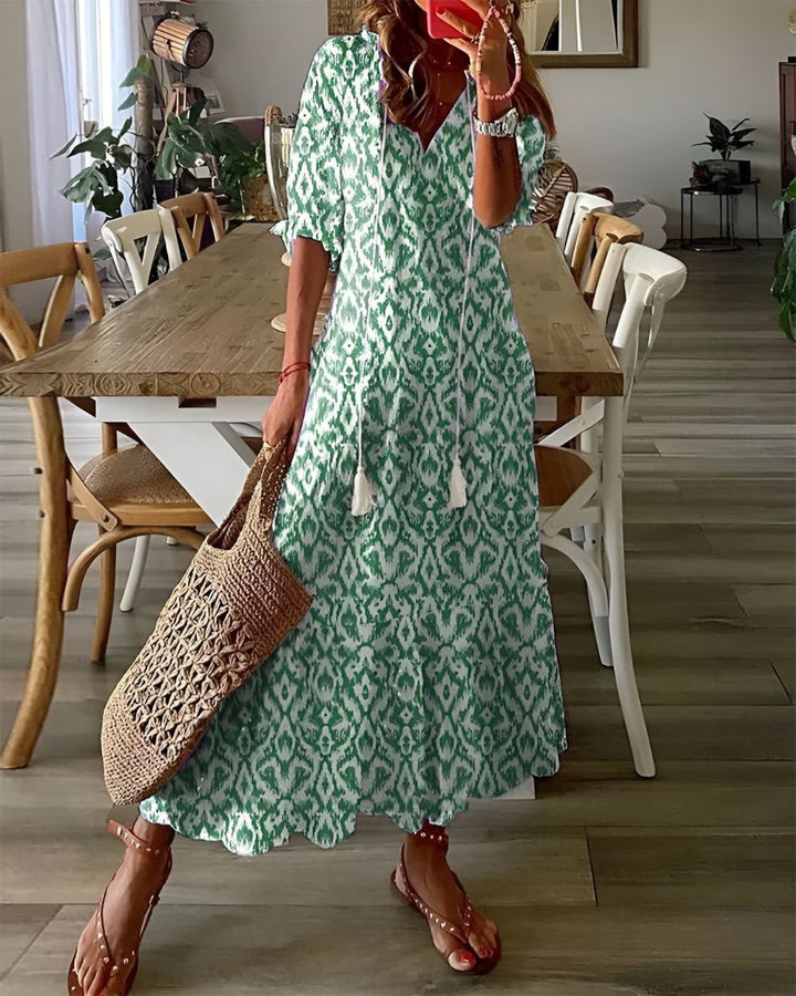Enrica | Abito lungo boho floreale