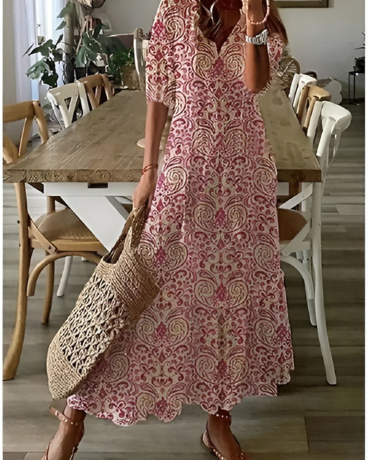Enrica | Abito lungo boho floreale