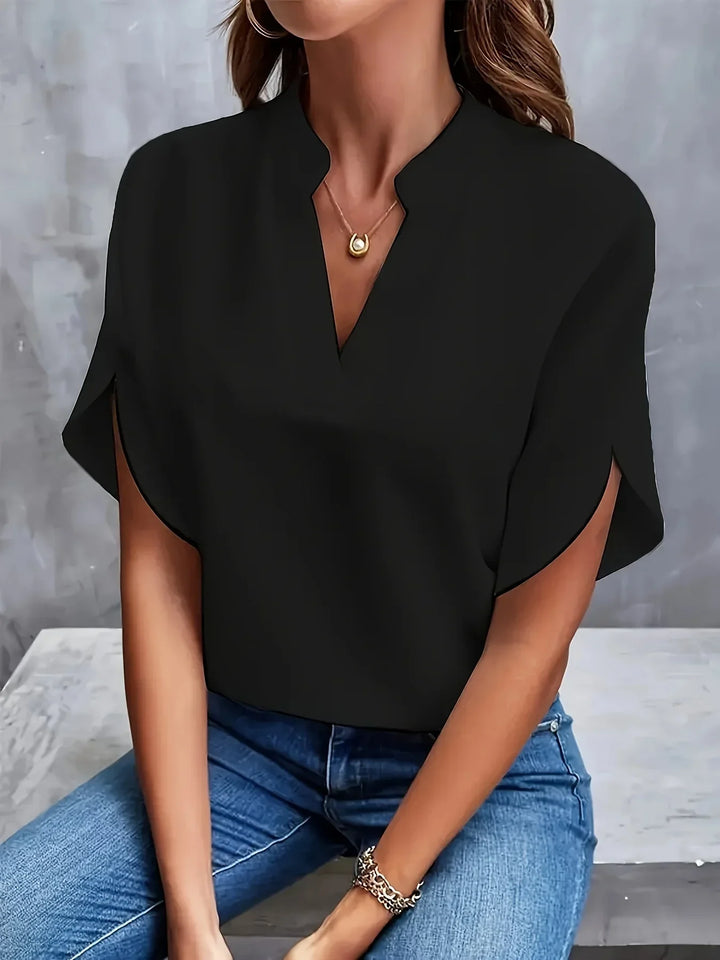 Romina | Blusa in lino con scollo a V