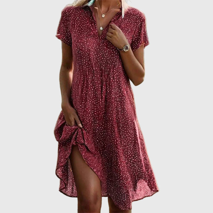 Elena | Abito midi con maniche lunghe