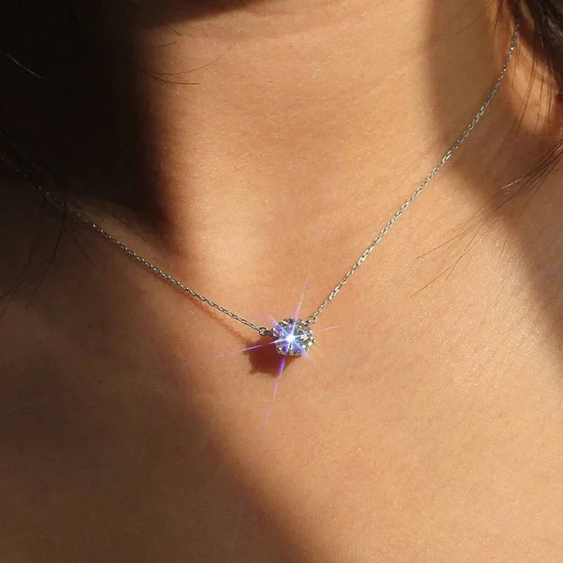 Collana Solitario Elegante con Cristallo