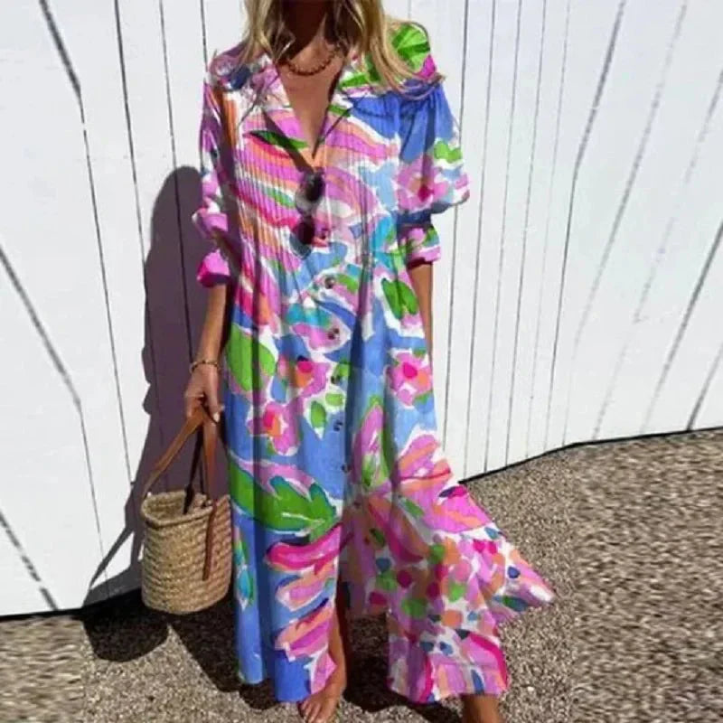 Marina | Abito midi boho floreale