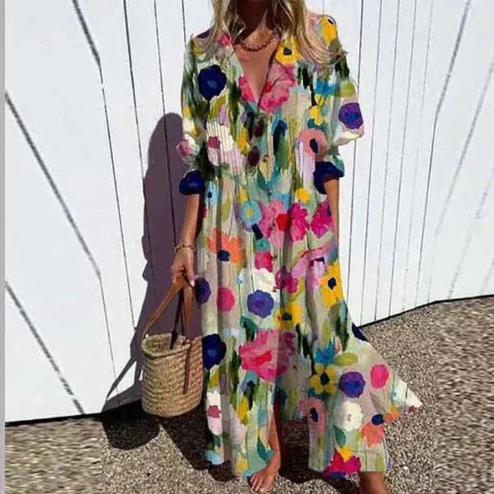 Marina | Abito midi boho floreale