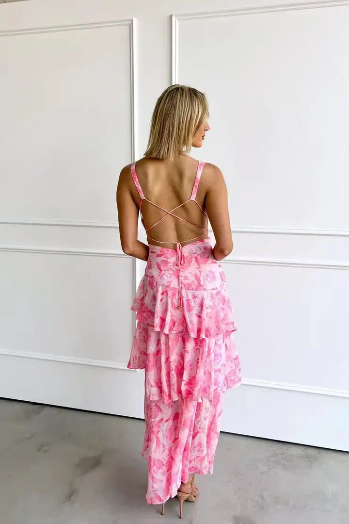 Flavia | Abito midi floreale con tasche