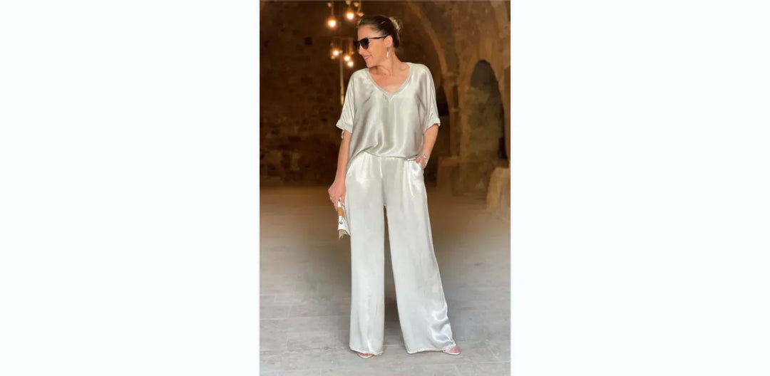 Elisa | Completo giacca e pantalone in raso