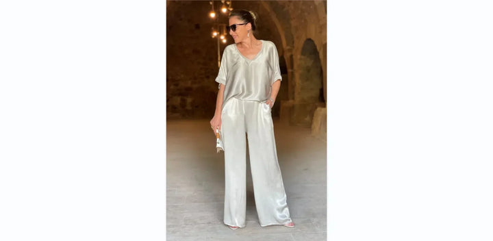 Elisa | Completo giacca e pantalone in raso