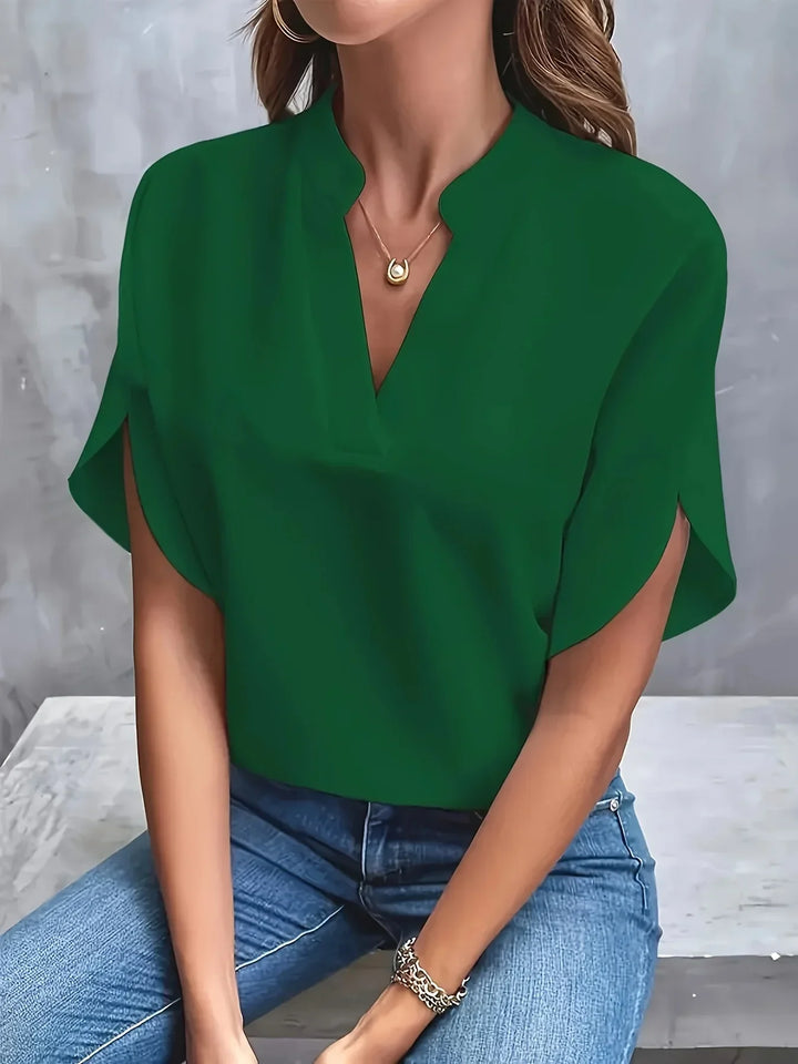 Romina | Blusa in lino con scollo a V