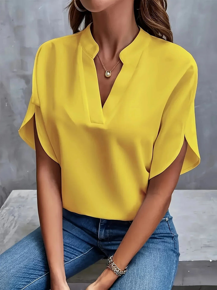 Romina | Blusa in lino con scollo a V