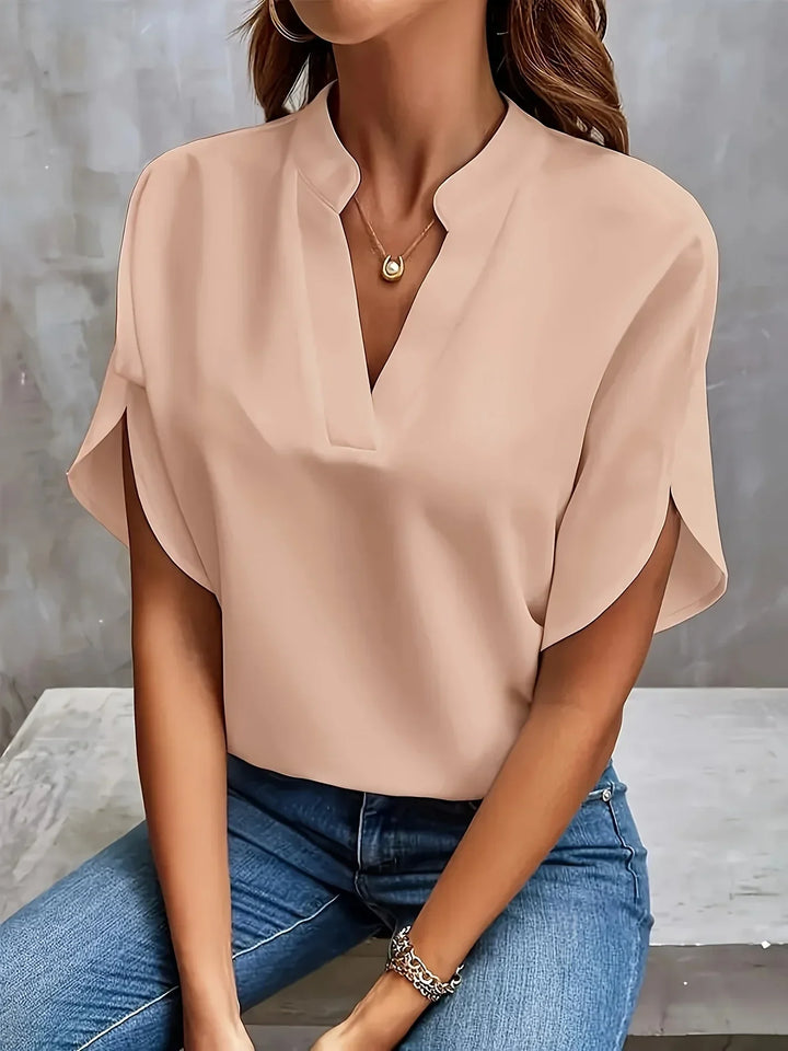 Romina | Blusa in lino con scollo a V