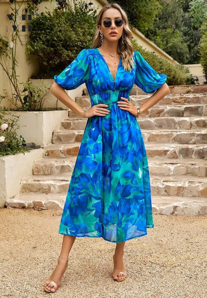 Cloe | Abito floreale dalla linea fluida