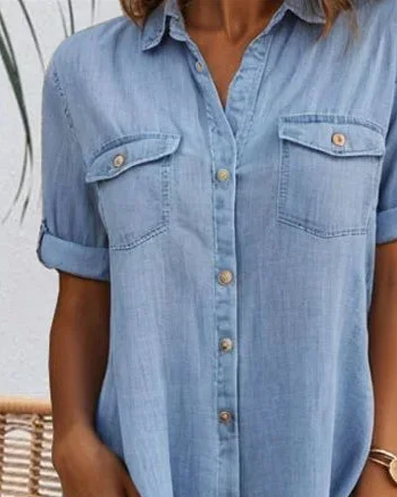 Ida | Abito effetto denim a maniche lunghe