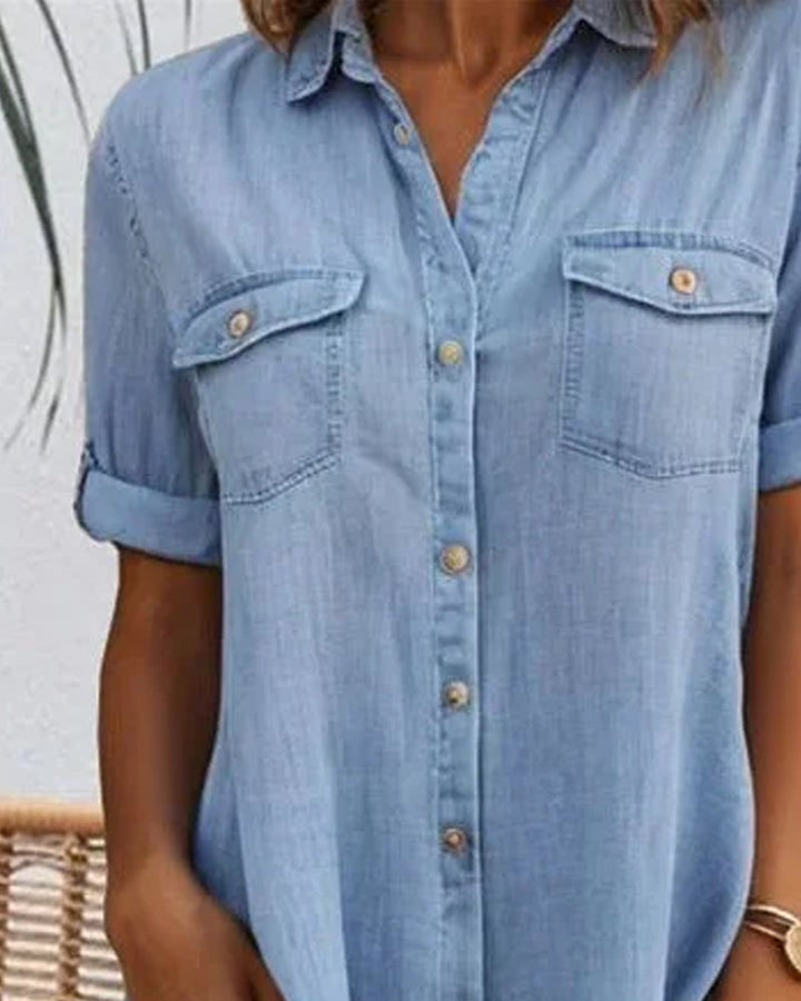Ida | Abito effetto denim a maniche lunghe