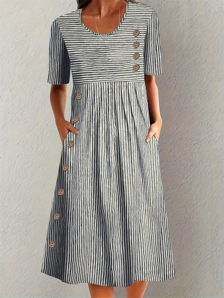 Rosalba | Abito midi a righe