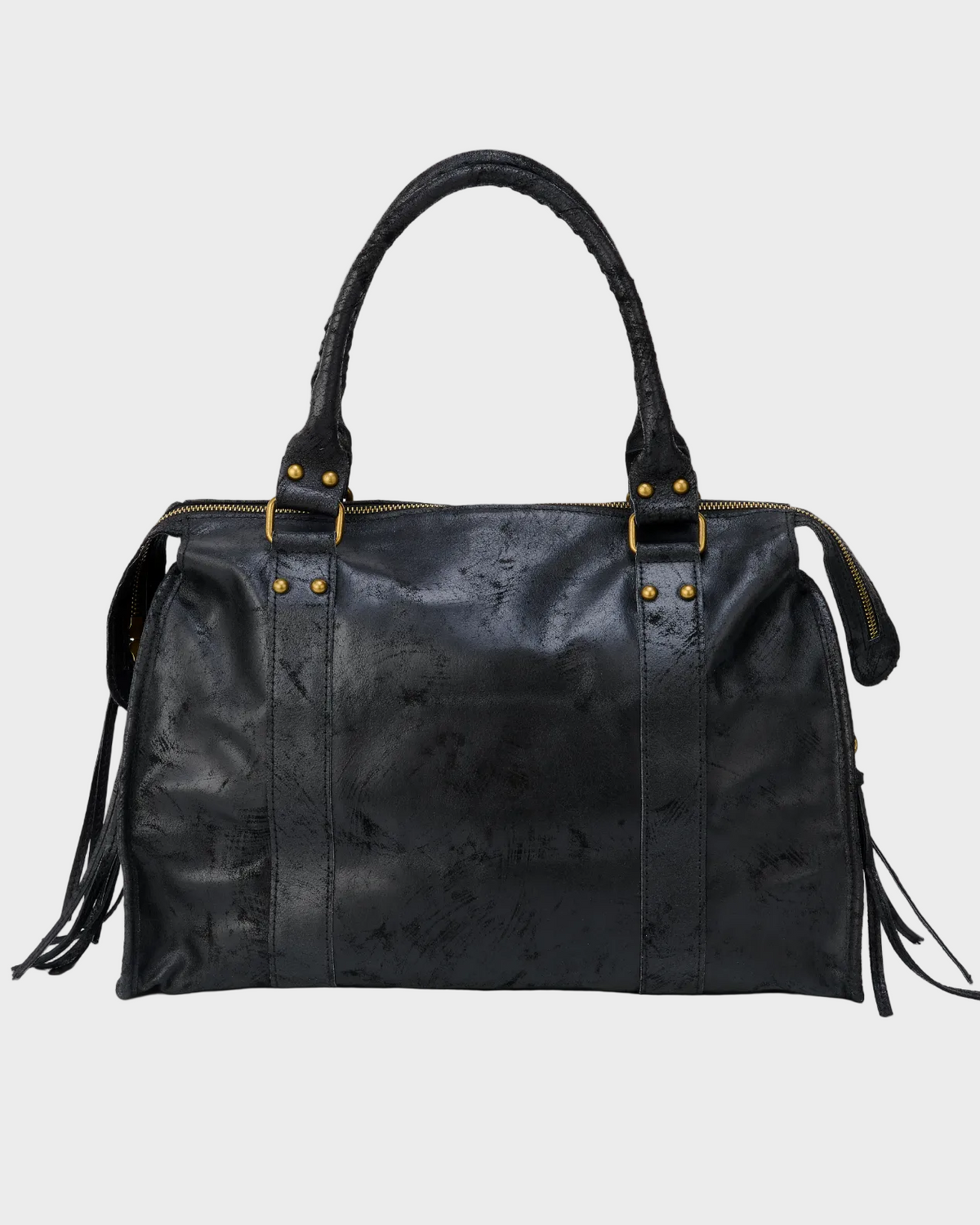Adua borsa a spalla donna grande con zip e borchie, foto 2