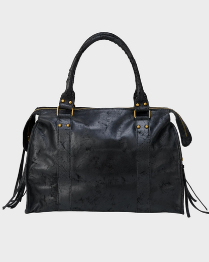 Adua borsa a spalla donna grande con zip e borchie, foto 2