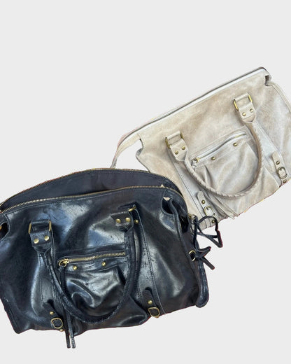Adua borsa a spalla donna grande con zip e borchie, foto 5