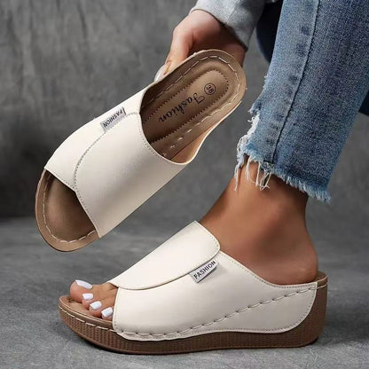 Alinda ciabatte donna con zeppa e fascia larga, foto 2