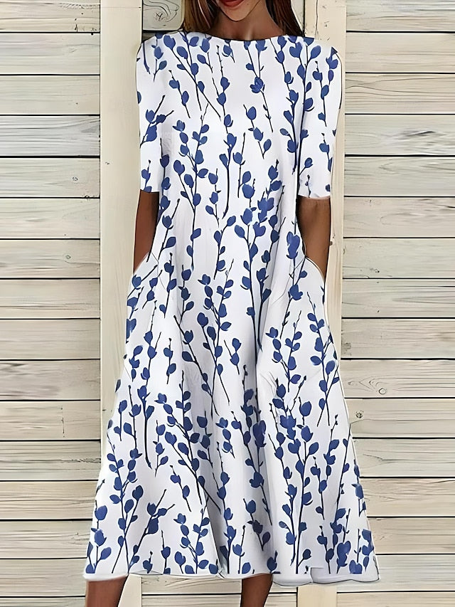 Rosanna | Abito midi floreale a linea ad A