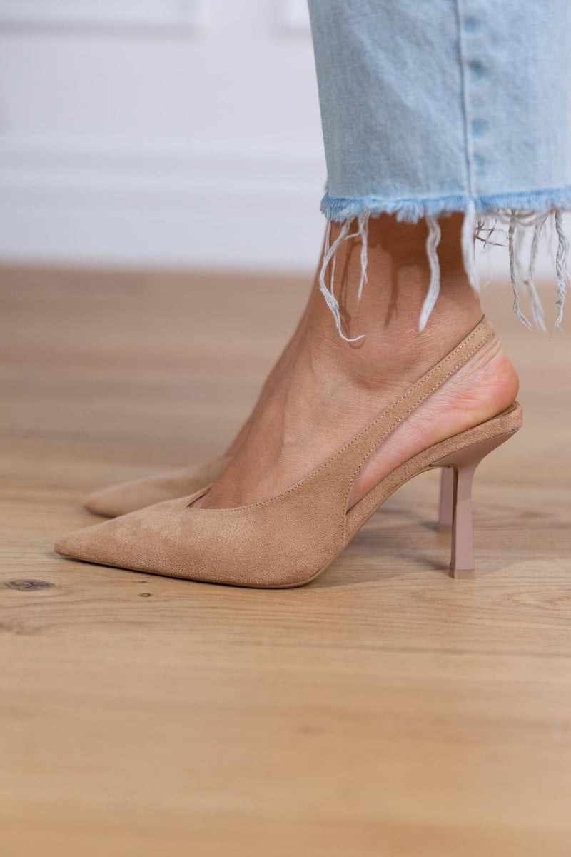 Anastasia slingback donna a punta con tacco a spillo e cinturino elastico, foto 1