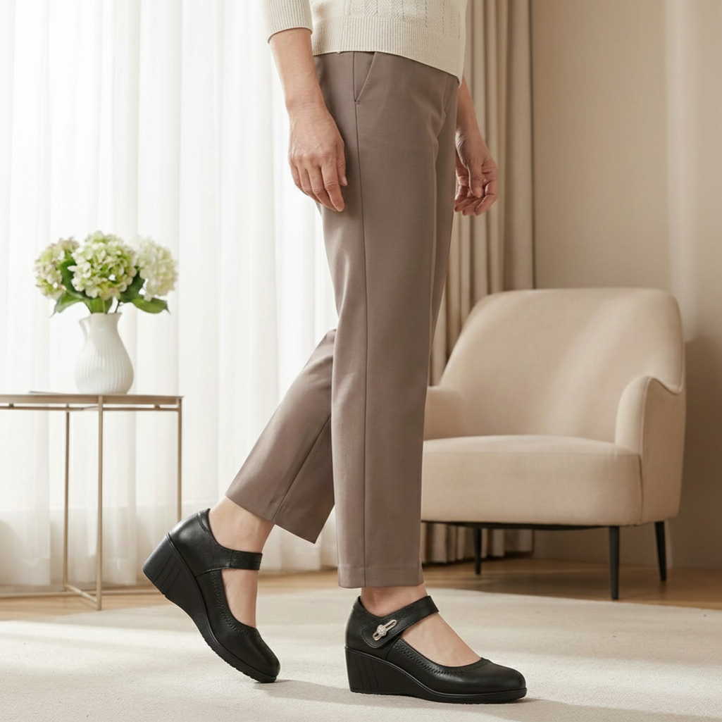 Angiola scarpe mary jane donna con zeppa e cinturino regolabile, foto 2