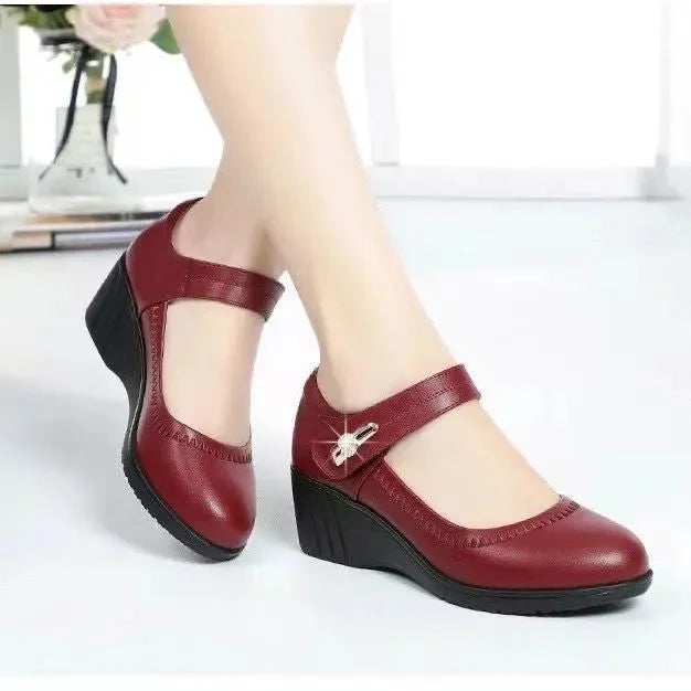Angiola scarpe mary jane donna con zeppa e cinturino regolabile, foto 4