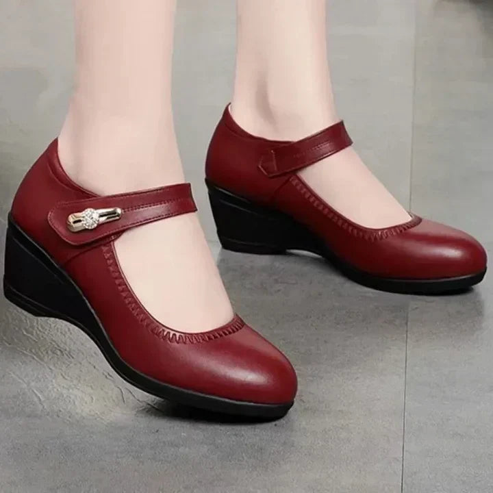 Angiola scarpe mary jane donna con zeppa e cinturino regolabile, foto 7