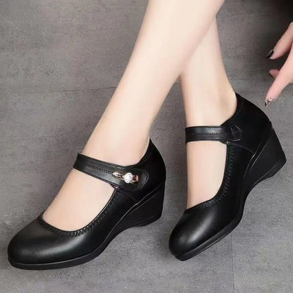 Angiola scarpe mary jane donna con zeppa e cinturino regolabile, foto 9