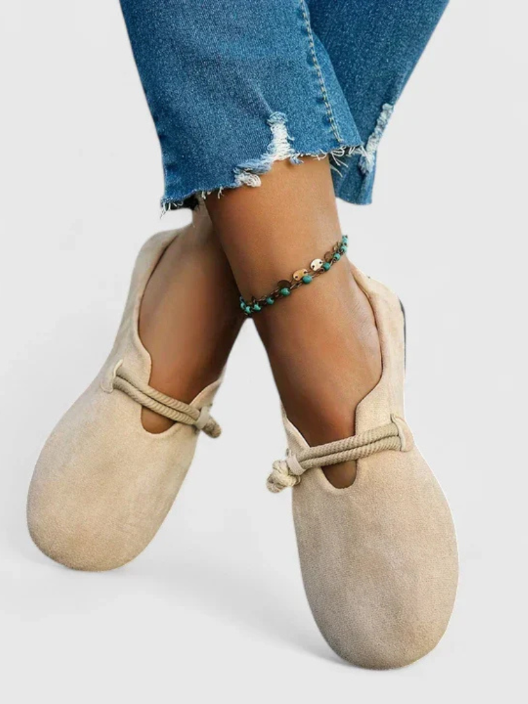 Anita scarpe basse donna con cordoncino annodato e punta tonda, foto 1