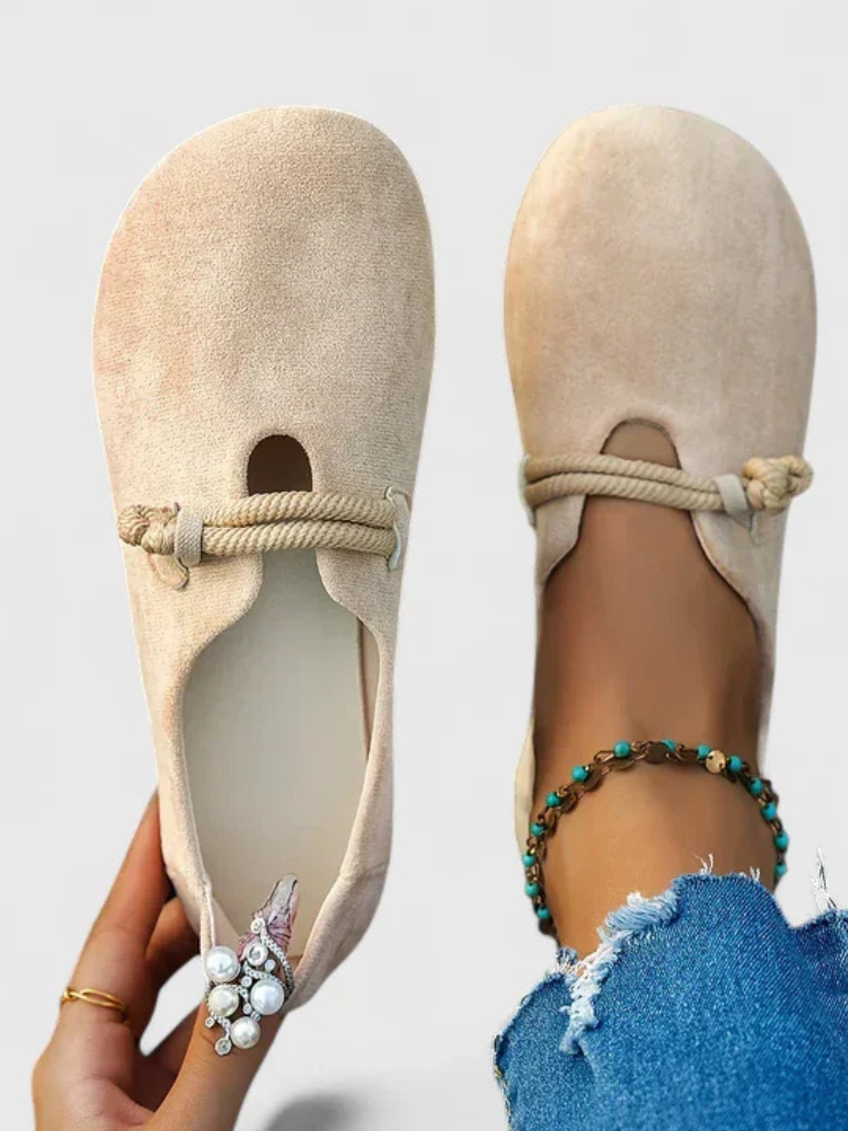 Anita scarpe basse donna con cordoncino annodato e punta tonda, foto 2