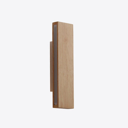 Applique LED rettangolare in legno naturale japandi minimalista per comodino