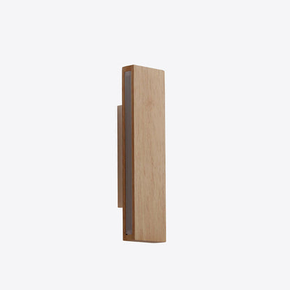 Applique LED rettangolare in legno naturale japandi minimalista per comodino