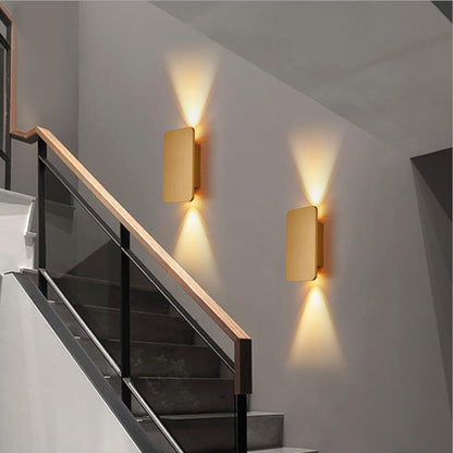 Applique rettangolare LED in metallo per interni bianco caldo